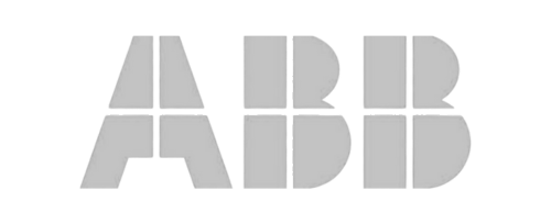 ABB logo sa sivim slovima na transparentnoj pozadini