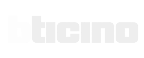 BTicino logo sa sivim slovima na transparentnoj pozadini